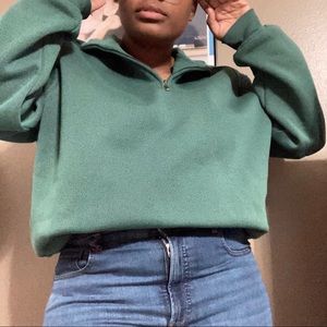Quarter Zip Green Pullover